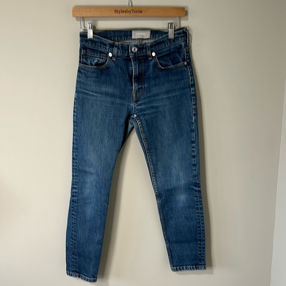 Everlane Skinny Ankle Blue Jeans Stretch Sz 27